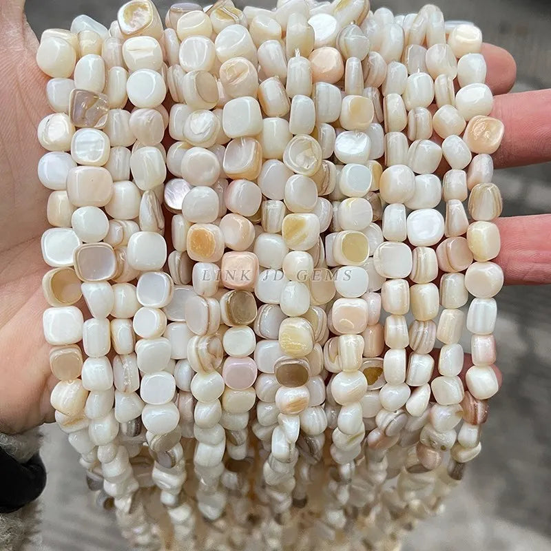 Natural Shell Beads Irregular Shape Smooth Beads Loose Spacer Bead For Jewelry Making Diy Earrings Necklace Accessory Finding