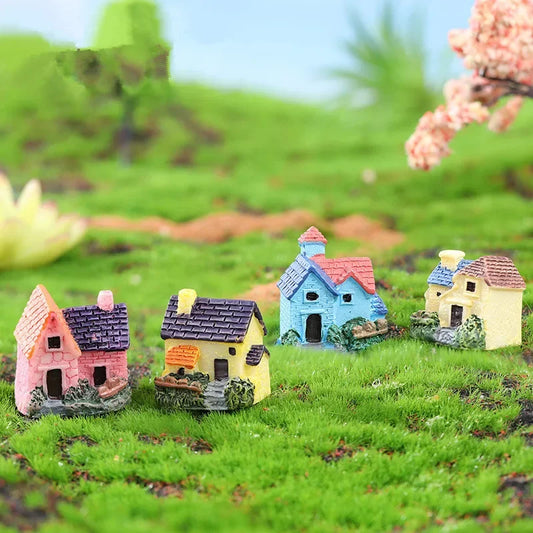 1 Pcs European-style Country Villa Mini Simulation Small House Macaroon Color Microlandscape DIY Decorative Ornaments