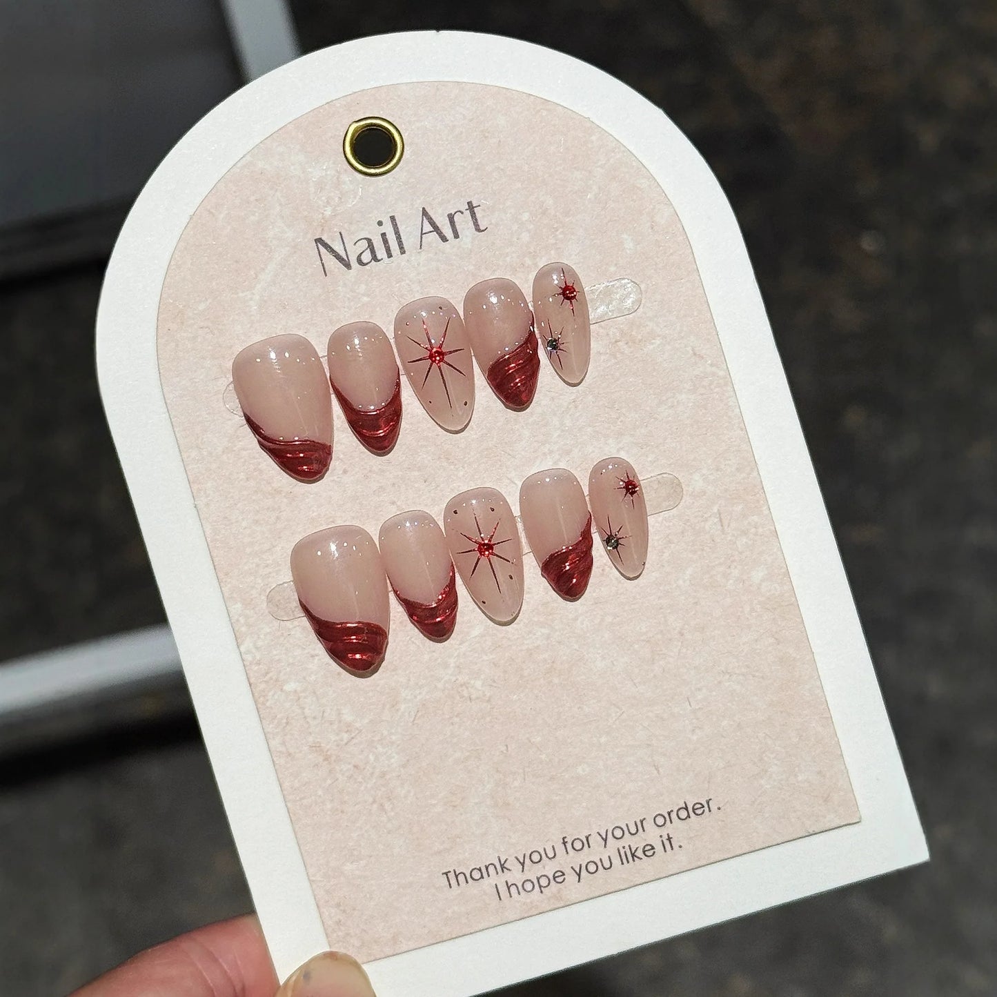 10Pcs Nude Pink Almond Manicure Nail Stickers Mid-length Ballet Simple Reusable Press on Nails Artificial Handmade False Nail