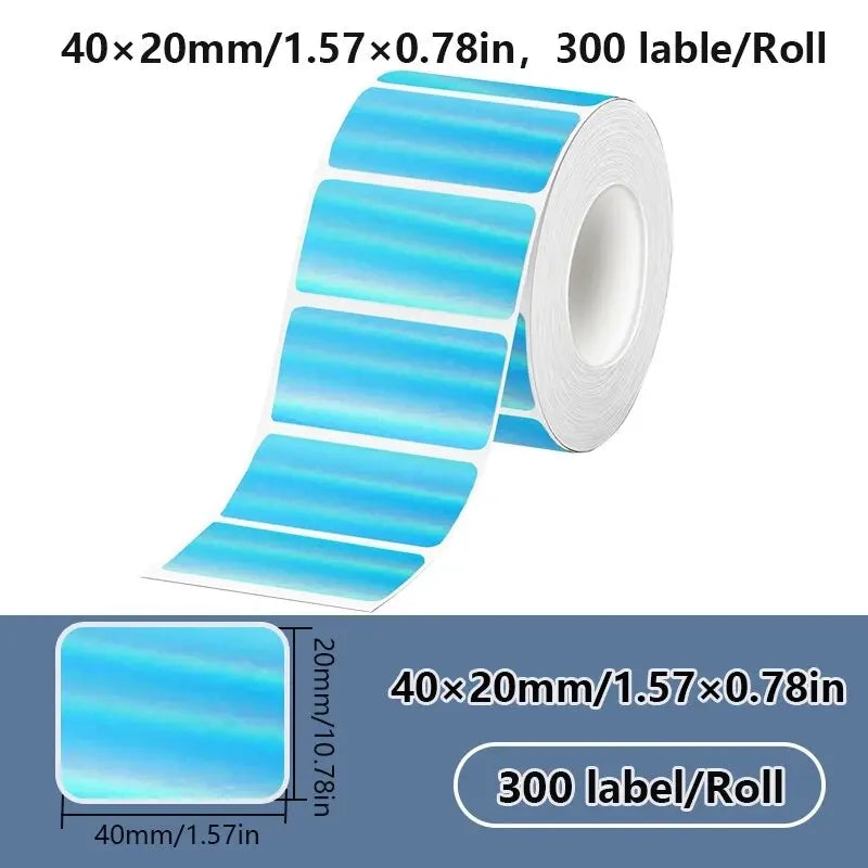 1Roll 40x20MM Compatible Phomemo M110 M220 M200 Self-Adhesive Color Laser Thermal Paper, E210 P50 Detong P1 HPRT T20 MAKER - 