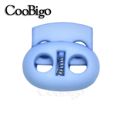 12pcs Plastic Stopper Cord Lock Bean Toggle Clip Apparel Shoelace Sportswear Rope Paracord Lanyard Accessories Colorful 5mm H