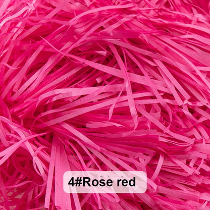 100-20g Multicolored Raffia Paper Shreds & Strands Shredded Crinkle Confetti For DIY Gift Box Wrapping & Basket Filling - Ros