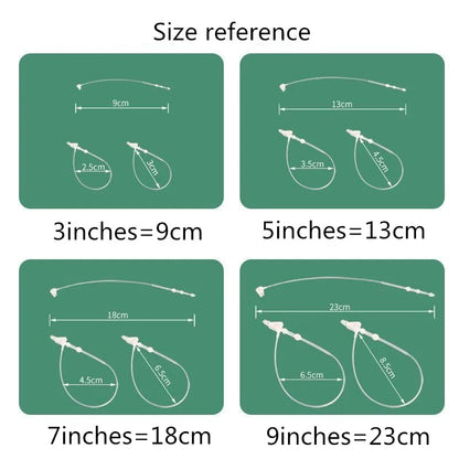 1000PCS 3/5/7/9 Inch Transparent Black Loop Locks Plastic Snap Lock Pins Security Tag Label Tags Fasteners Garments Accessori