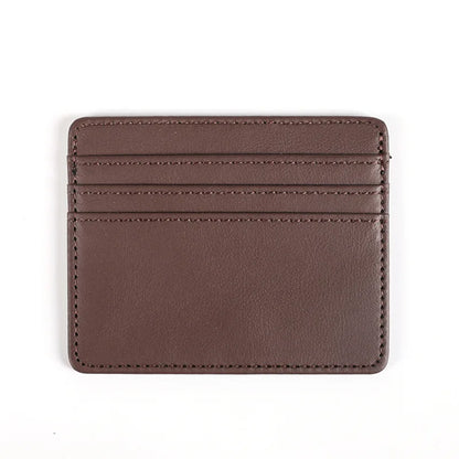 PU Leather ID Card Case - Slim Multi-Slot Holder for Bank/Credit Cards - Coffee