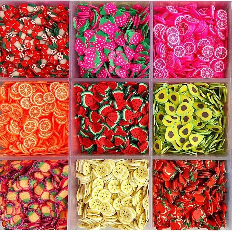 1000Pcs Polymer Clay Resin Fruit Slice for Epoxy Silicone Mold DIY Craft Jewelry Cellphone Decoration Accessory Making Suppli
