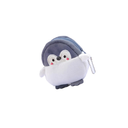 Women's Coin Purse Mini Pouch Cute Plush Little Penguin Zipper Change Purse for Keychain Lipsticks Money