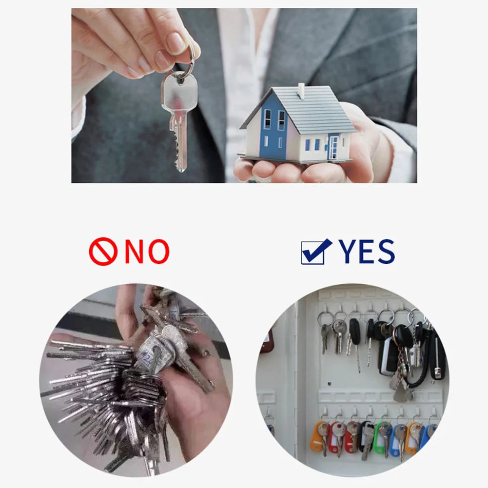 Combination Key Cabinet with Key/Code Lock 20 Key Hooks Key Cabinet Security Lock Wall Mount Box Key Holder Box Home Safe Box