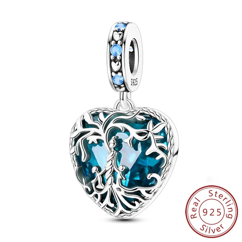925 Sterling Silve Charms Beads Forever Love Heart Sister Family Life Charms Dangle For Bracelet Woman Jewelry Gifts - KTC142