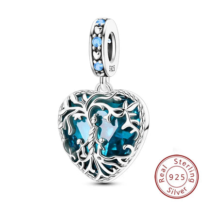 925 Sterling Silve Charms Beads Forever Love Heart Sister Family Life Charms Dangle For Bracelet Woman Jewelry Gifts - KTC142