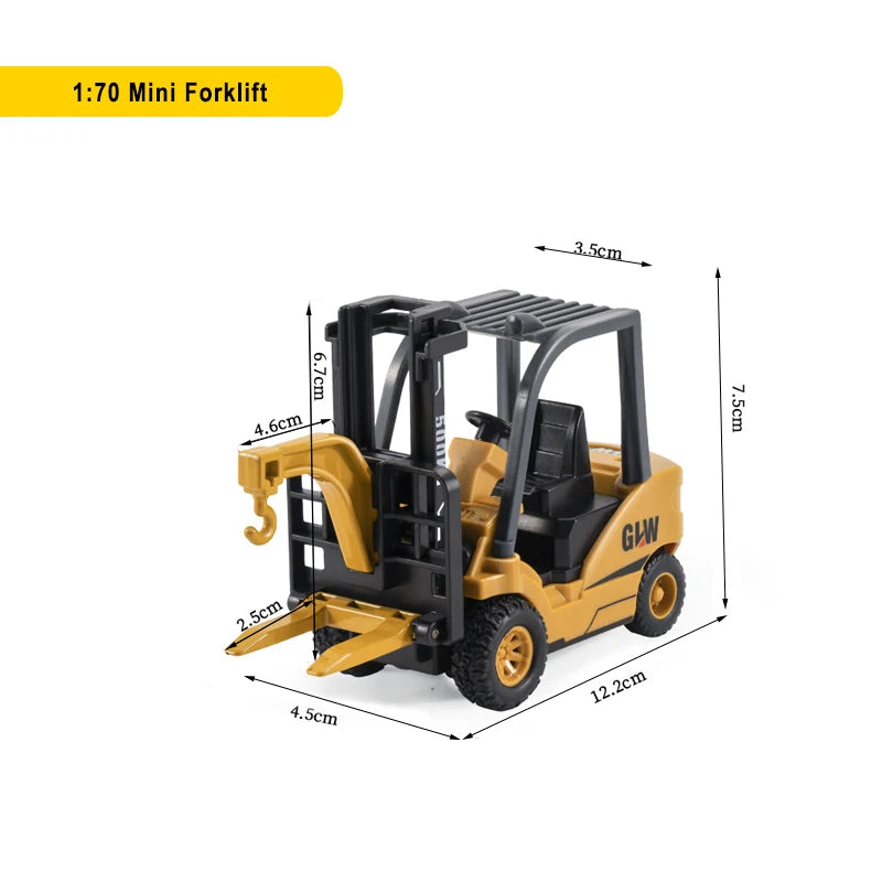 Engineering Diecast Toys for Boys Alloy+Plastic Tractor Excavator Backhoe Crane Bulldozer Kids Truck Children Vehicle Model G