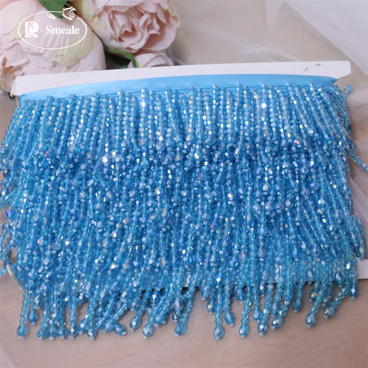 9Y-5Y-2Y-1Y,Crystal Tassels Beaded Lace Trim.Tassel Lace Decoration Shoes Ornaments White Black Hanging Bead Curtain RS252183