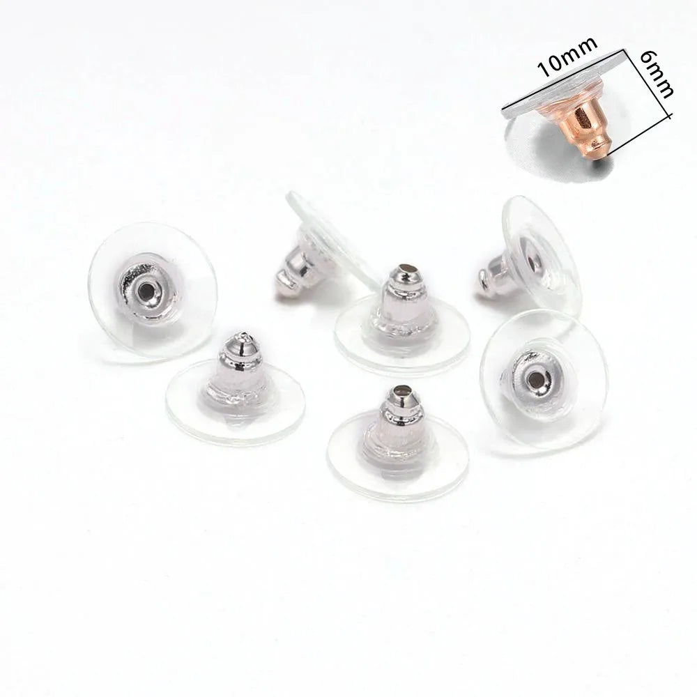 200-2000pcs Soft Silicone Rubber Earring Back Stoppers for Stud Earrings DIY Earring Findings Accessories Bullet Tube Ear Plu