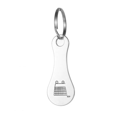  1Pcs Cart Shopping Token Trolley Key Keychain Coin Quarter Grocery Supermarket Holder Keyring Metal Ring Change Unlock Coin