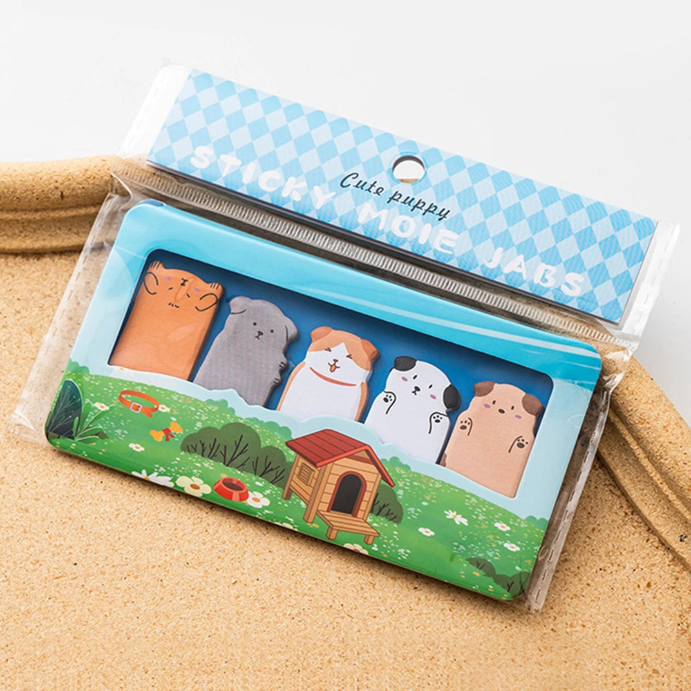 150 Sheets/Pack Cartoon Animals Sticky Notes Capybara Panda Cat Notepaper Memo Clips Decorative Paper Bookmarks Office School