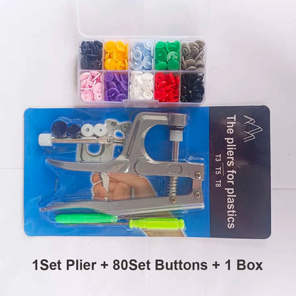 T5 Resin Snap Buttons Set Snaps U Shape Fastener Snap Pliers Buttons Kit Snaps Cloth Buttons DIY Sewing Machine Crafting Tool