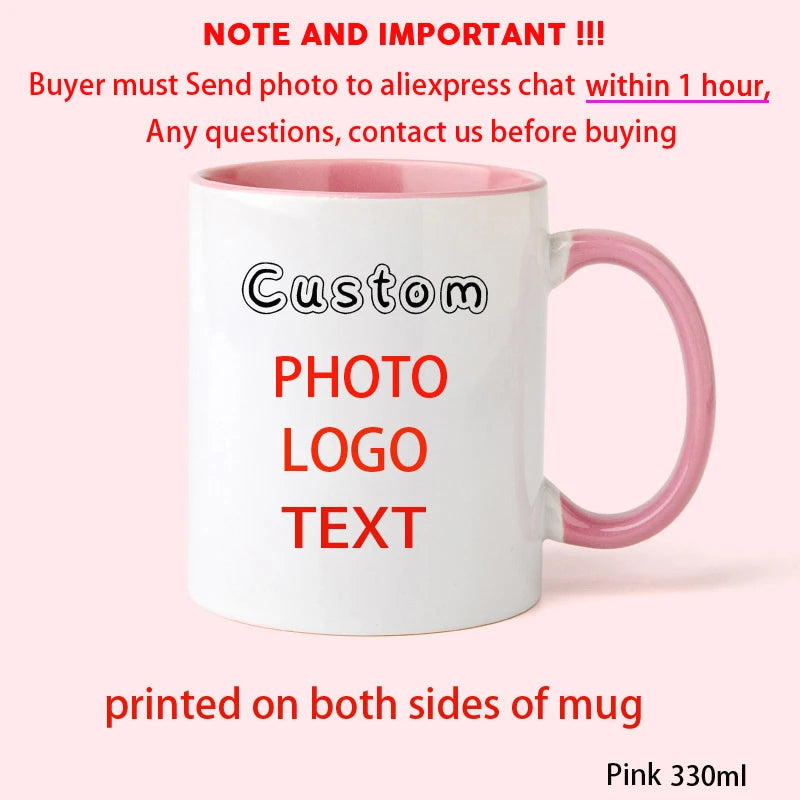 Personalized Photo Mug, Customize Family, Kids,Lovers,Logo, Text, Dog, Cat ,photos Mugs, Tea Milk Cup, Mother's Day Gift - Pi