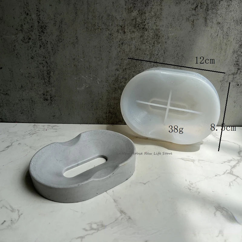 Soap Storage Tray Concrete Silicone Molds Square Soap Dish Plate Resin Epoxy Moulds Handmade Cement Plaster Soap Box Holder M