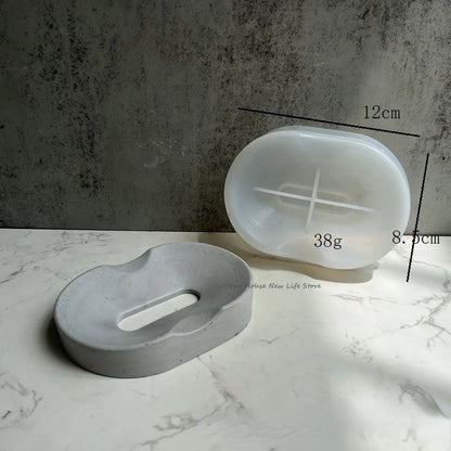 Soap Storage Tray Concrete Silicone Molds Square Soap Dish Plate Resin Epoxy Moulds Handmade Cement Plaster Soap Box Holder M