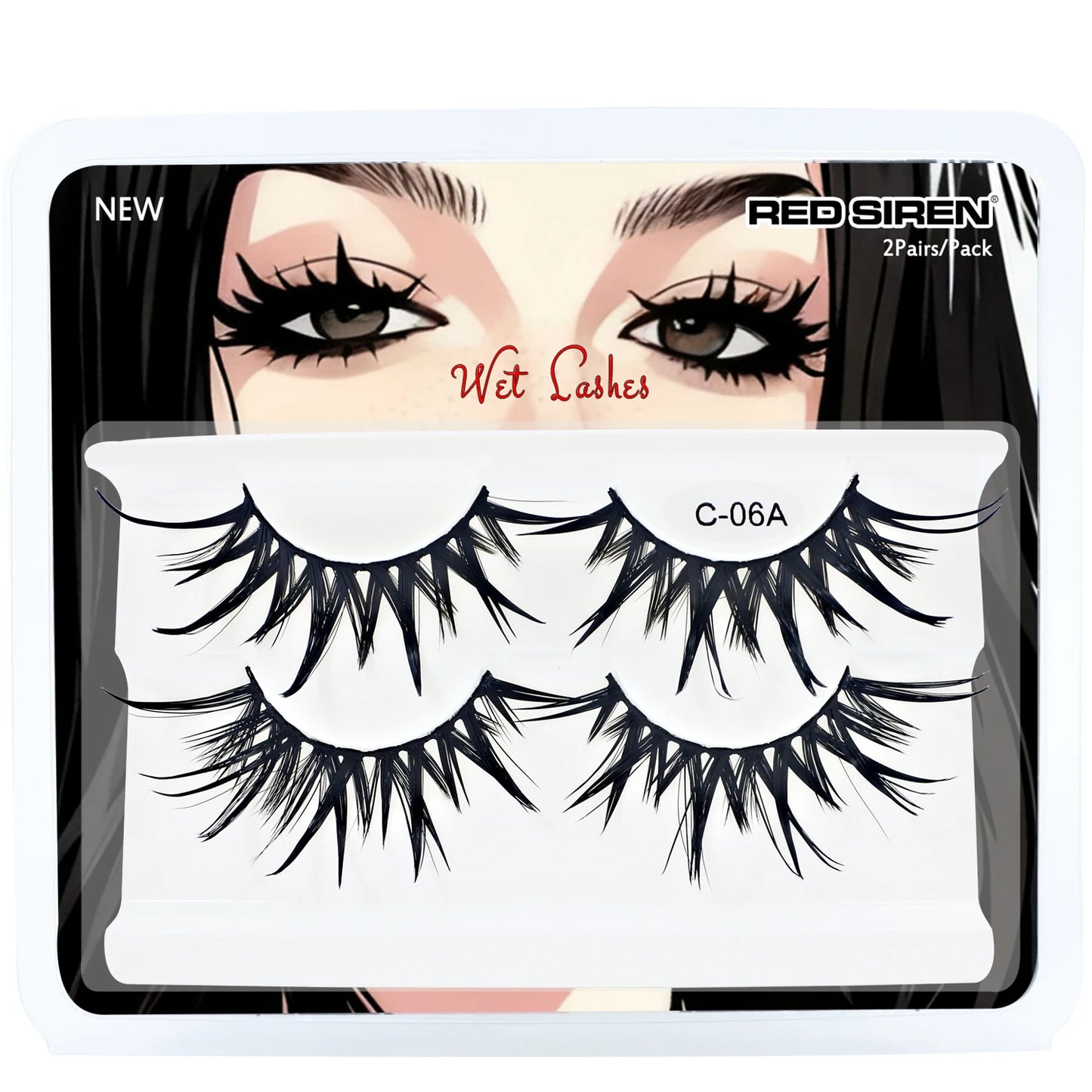 Cosplay False Eyelashes 2Pairs/Pack Wet Strip Lashes With Spikes New Woman Makeup Manga Lashes - C-06A