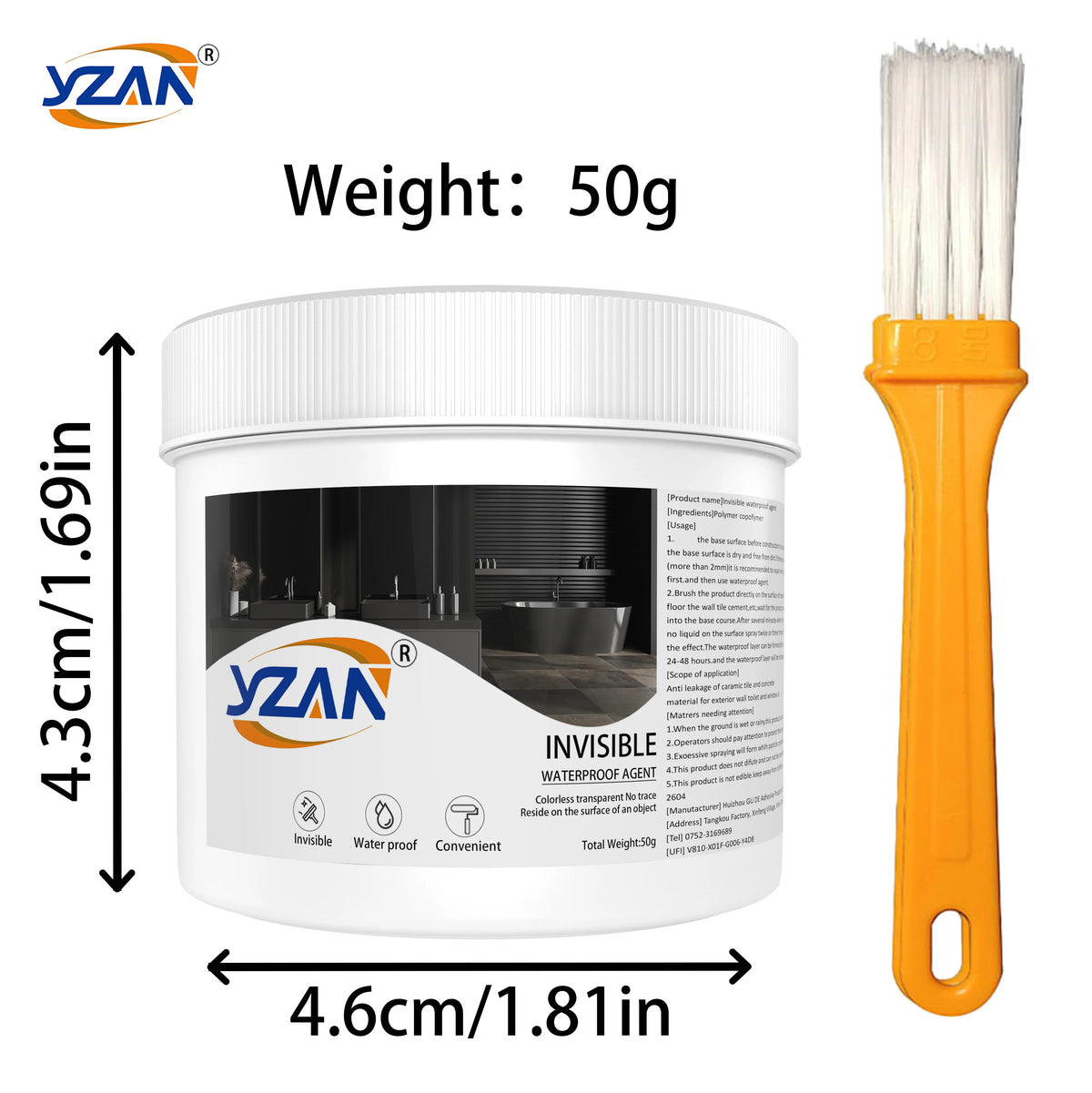 450g Polyurethane Waterproof Coating Invisible Paste Sealant Glue with Brush Adhesive Repair Nano Glue for Home Roof Bathroom