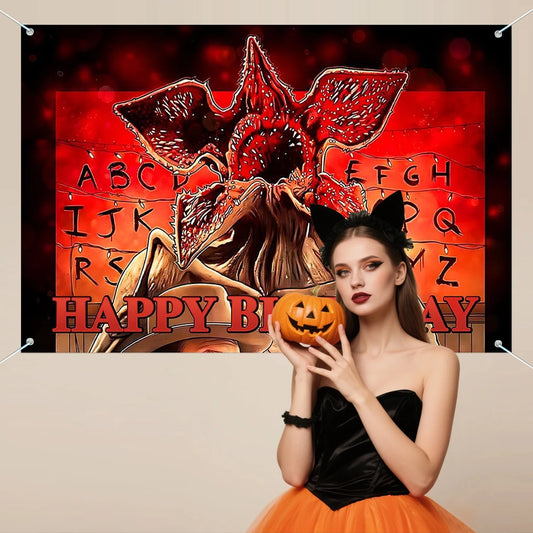 Stranger Birthday Party Decorations,Welcome to The Other Side Backdrop Banner Horror Forest Upside Down Themed Decor Banner B