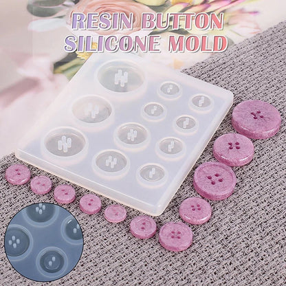 Button Mold with Hole Mold Non-stick Art Mold Decoration Cake Baking Tools DIY Silicone Mold Resin Button