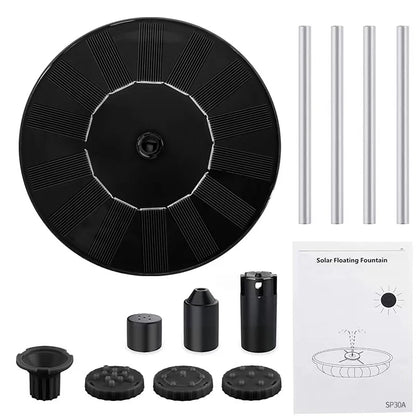 Solar Fountain Pump Floating Solar Panel Bird Baths Water Fountain with 4 Nozzles For Garden Outdoor Water Pool Pond Decor - 