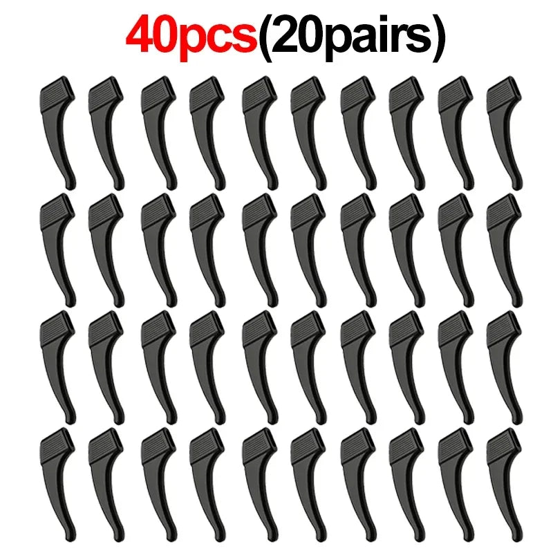 2/40pcs Silicone Ear Hook Anti-slip Glasses Leg Ear Sleeve Bracket Fastener Sunglasses Accessories Grip Anti-fall Eyewear Hol