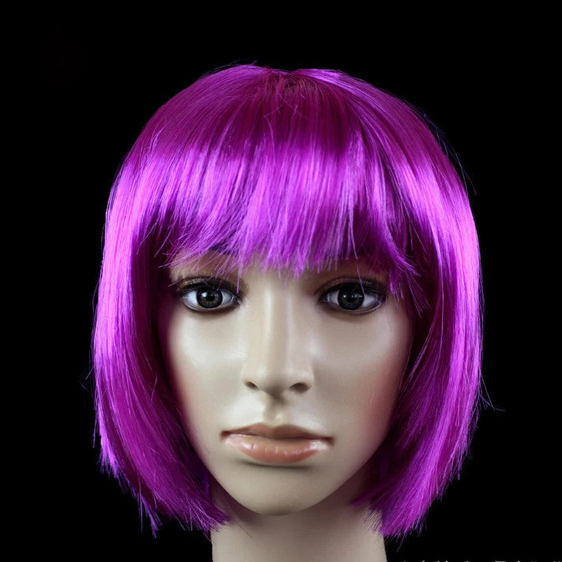 Bob Wig Pretty Women Short Bob Wigs Natural Fashion Halloween Cosplay Anime Wigs Cute Colored Synthetic Daily Party Xmas Wig