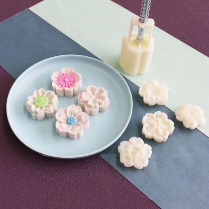 1 set DIY Mooncake Mold Plastic Hand Press Pastry Mold Hand Press Mung Bean Cake Model Pastry Embossing Make Kitchen Baking T