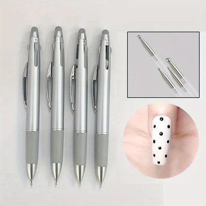 Nail Dotting Pen Nail Art Dotting Tools in Ballpoint Pen Design Nail Art Tip Dot Paint Manicure Kit for Dot Drawing Home Salo