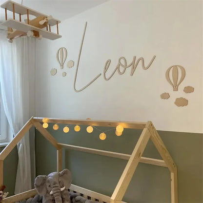13Pcs Ins Wooden Hot Air Balloon Cloud Star Set Wall Stickers Home Decoration Background Wooden Wall Stickers Holiday Decorat