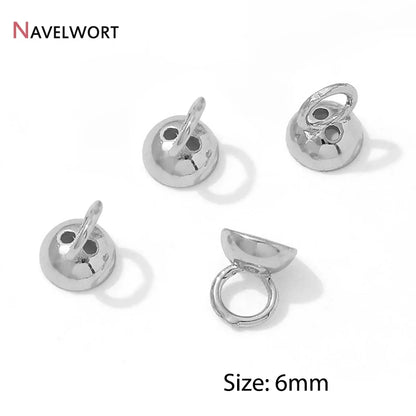 End Caps For Jewelry,10/20Pcs 18K Gold Plated Brass Metal End Caps For DIY Bracelet Necklace Making Finding,Supplies For Jewe