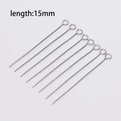 100pcs Stainless steel Eye Head Pins Metal Eye Pins For Jewelry Making Findings Diy Earrings Pendant Jewelry Pins Supplies - 