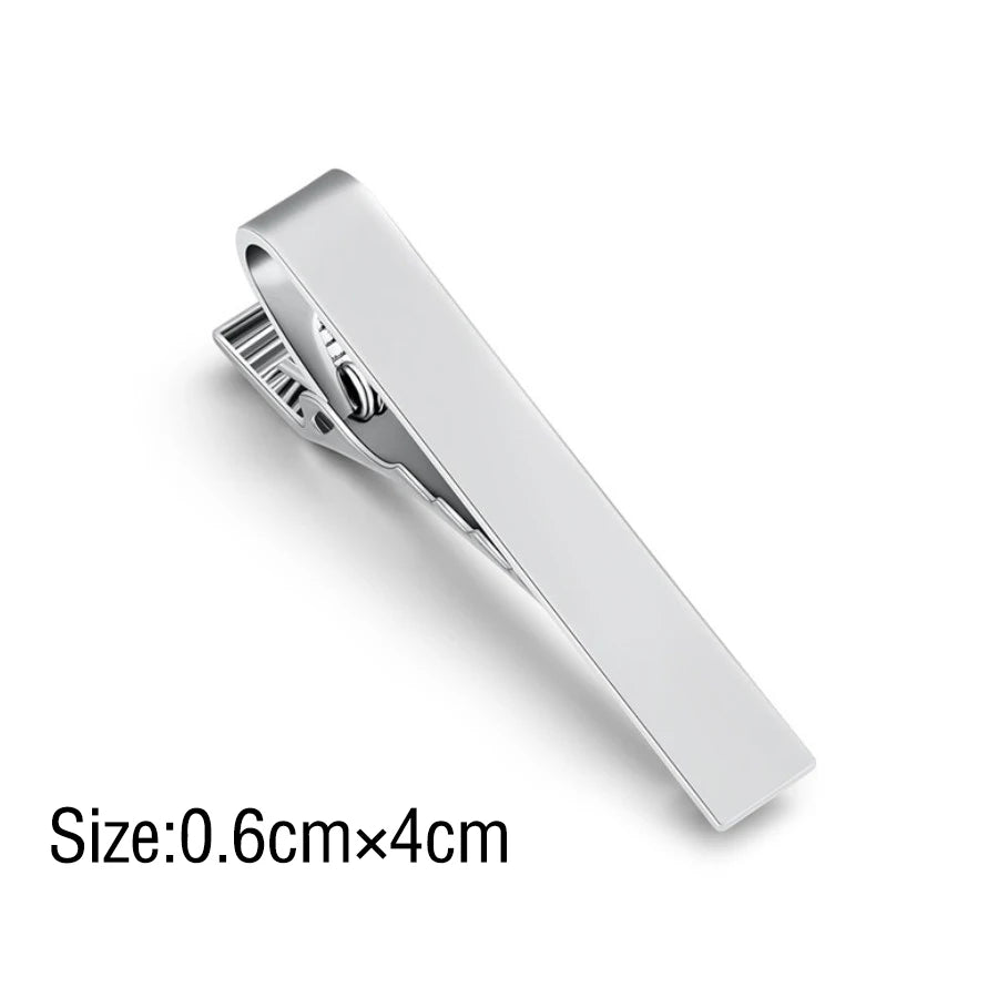 Tie Clip Necktie Accessories Fashion Style Ties for Men Metal Tone Simple Bar Clasp Practical Clasp Tie Pin for Mens Collar C