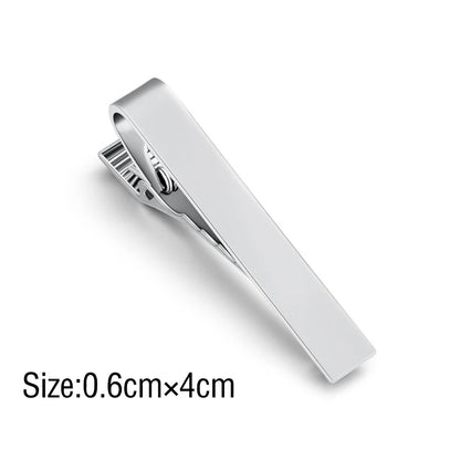Tie Clip Necktie Accessories Fashion Style Ties for Men Metal Tone Simple Bar Clasp Practical Clasp Tie Pin for Mens Collar C