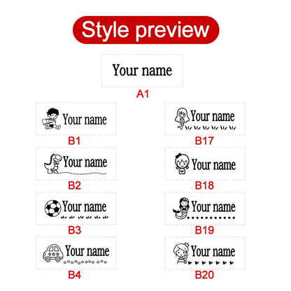 Personalized Kids Name Stamp-Custom Waterproof Seal Stamps for School,Durable Non-Fading Ink, Travel Case & Educational Tools