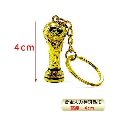 2026 FIFA Trophy Keychain Football Trophy Pendant Soccer Fan Souvenir Backpack Charm Collectible Gift Mascot Model - 4cm Worl