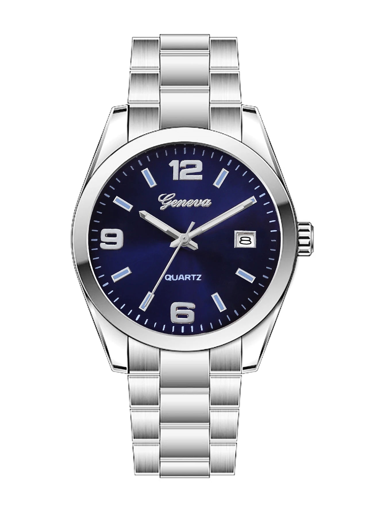 Ladies Quartz Watch Steel Band Design with Calendar Feature Daily Fashion Accessory Birthday Gift without Box - 1PCS watch-l