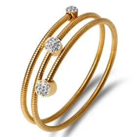 Stainless Steel With Zirconia Bracelet Bangle Simple Jewelry