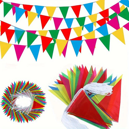 500/300/100Pcs Flags Colorful Pennant Banner Flags Triangle Flags, Garland for Theme Birthday Party, Outdoor Event Anniversar