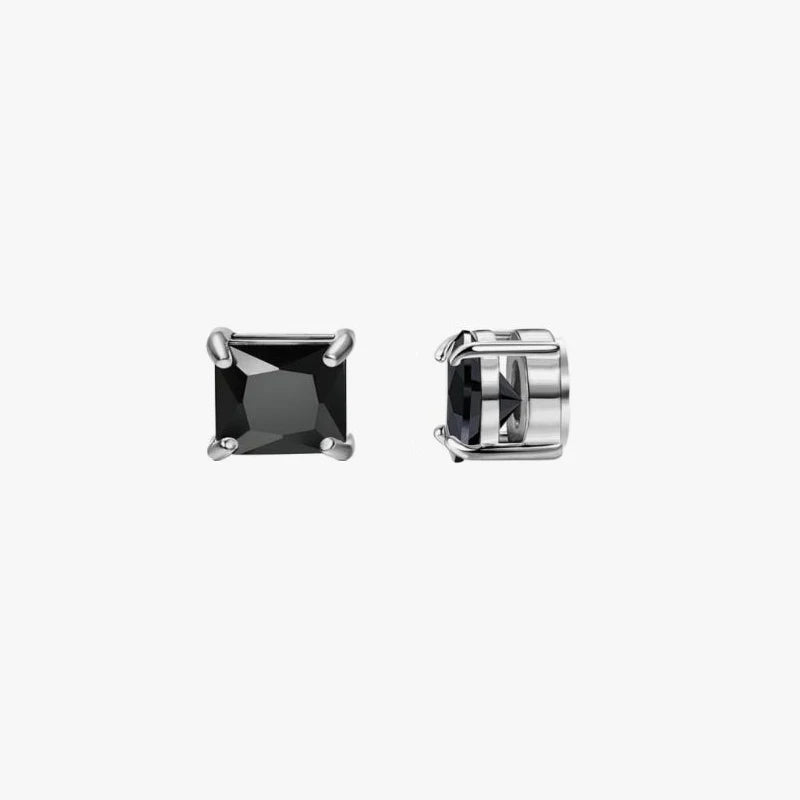 Set of man's magnetic earrings without punching ear clips,stainless steel personalized punk style women's ear studs - black s