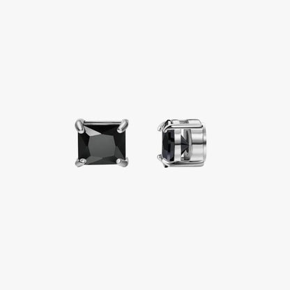 Set of man's magnetic earrings without punching ear clips,stainless steel personalized punk style women's ear studs - black s