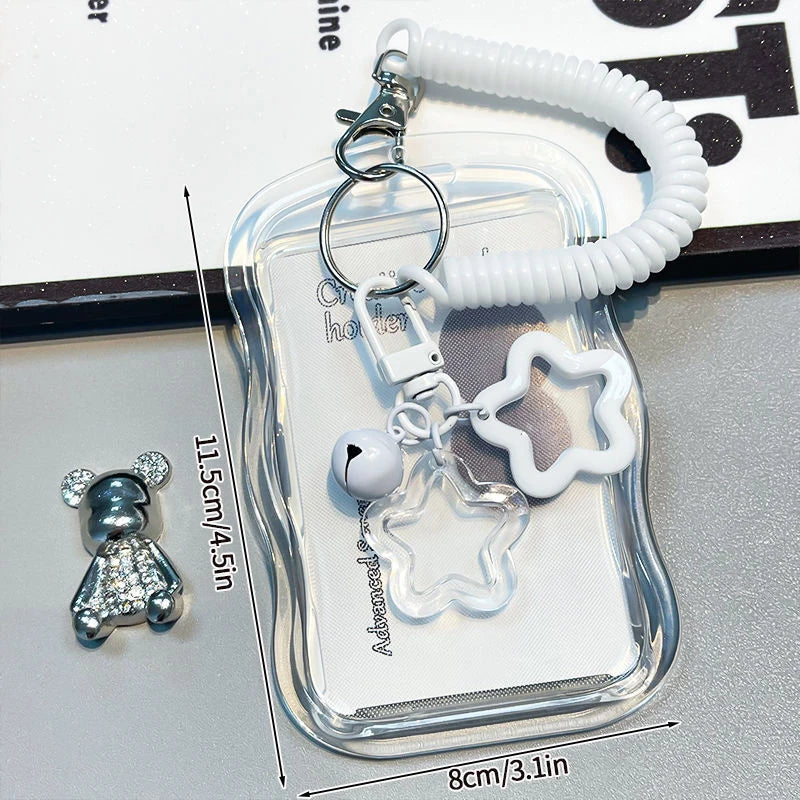 Kpop Photocard Holder Binder Photo Card Holder 3inch Idol Binder Photocard Display Keychain Protective Cover Photo Albums - S