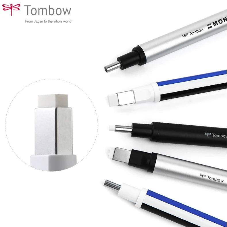 Tombow MONO Zero Eraser Flat / Super Fine Rubber Tip Pen Type Professional High Precision Pencil Eraser For Manga Highlight