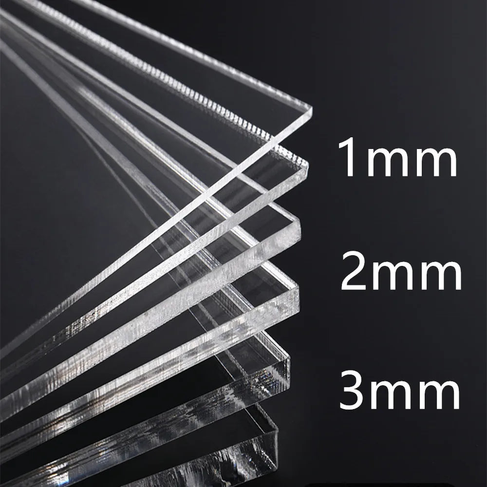 1/2/3Pcs 1/2/3mm Thickness Transparent Colorless Clear Acrylic Board Perspex Glass Plate Plastic Organic Sheet Methacrylat