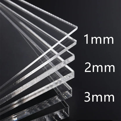 1/2/3Pcs 1/2/3mm Thickness Transparent Colorless Clear Acrylic Board Perspex Glass Plate Plastic Organic Sheet Methacrylat