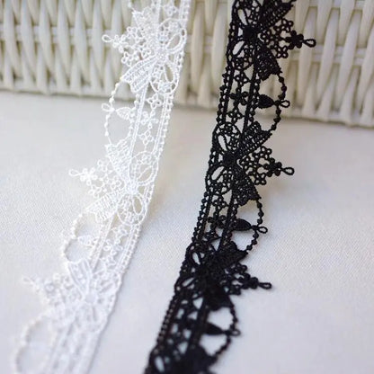 3 Meters Pretty Bow White Black Water Soluble High Quality Lace Trim Lace 3.5CM Wdith Fabric