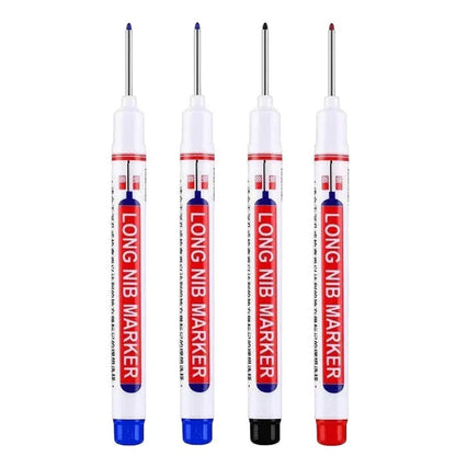 4Pcs/Set 20mm Deep Hole Long Nib Head Markers For Metal Perforating Pen Waterproof Bathroom Woodworking Decoration Multi-Purp