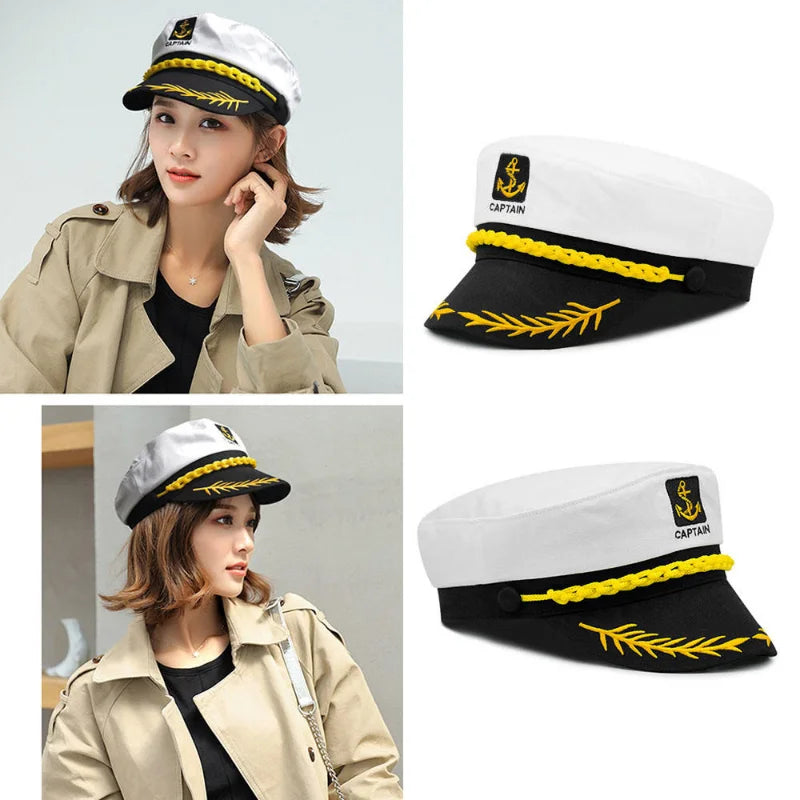 Adult Yacht Sailor Captain Hat Adjustable Men's and Women's Party Hat Makeup Ball Dressing Event Excellent Stylish Accessorie